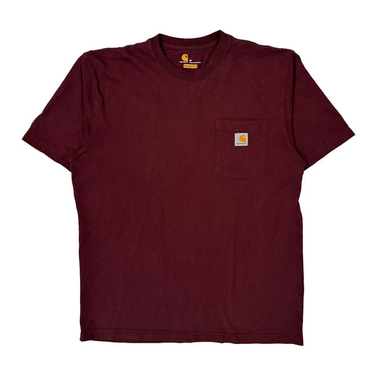 Carhartt T-Shirt - Medium Burgundy Cotton