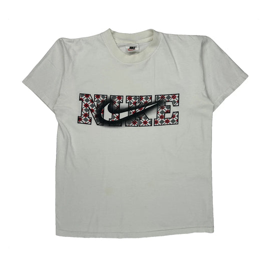 Nike Graphic T-Shirt - Small White Cotton
