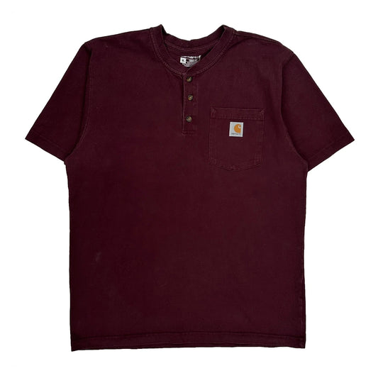 Carhartt T-Shirt - Medium Burgundy Cotton