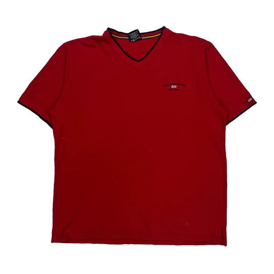 Polo Jeans Ralph Lauren V-Neck T-Shirt - XL Red Cotton