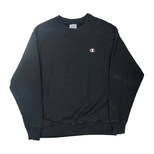 Reverse Weave Champion Sweatshirt - Large Black Cotton