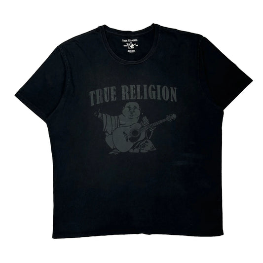 Vintage World Tour True Religion Graphic T-Shirt - 3XL Black Cotton