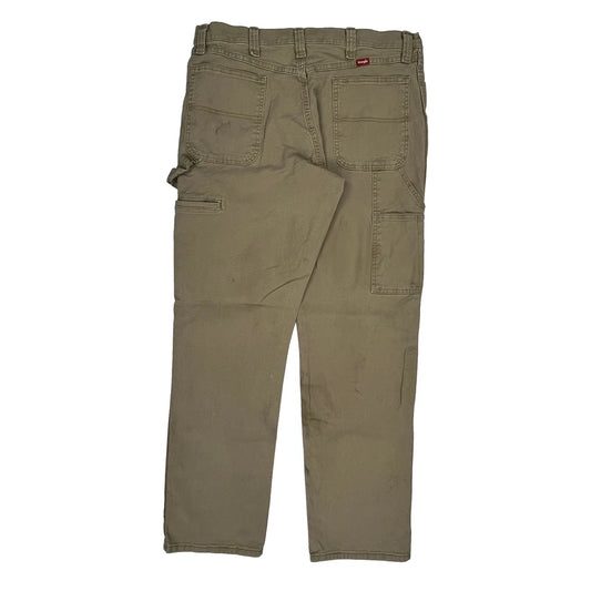 Wrangler Cargo Carpenter Trousers - 36W 34L Khaki Cotton