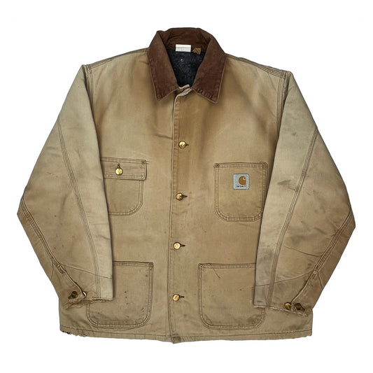 Carhartt Double Knee Jacket - Large Beige Cotton