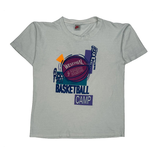 Made In USA Basketball Camp Nike Graphic T-Shirt - Medium White Cotton