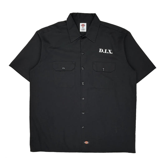 Vintage D.I.X. Dickies Short Sleeve Shirt - XL Black Polyester Blend