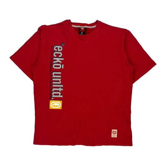 Ecko Unltd Graphic T-Shirt - XL Red Cotton