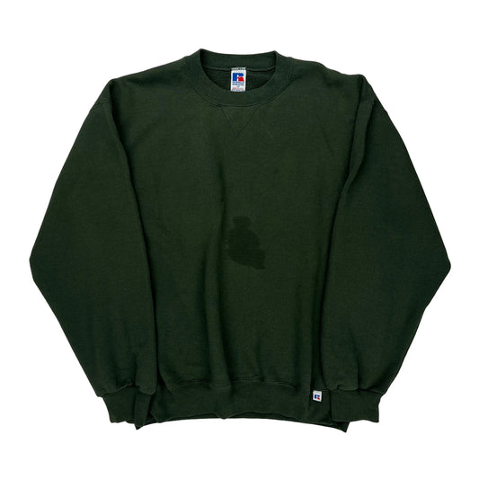 Russell Athletic Sweatshirt - Large Green Cotton