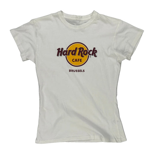 Hard Rock Cafe Graphic T-Shirt - Large White Cotton