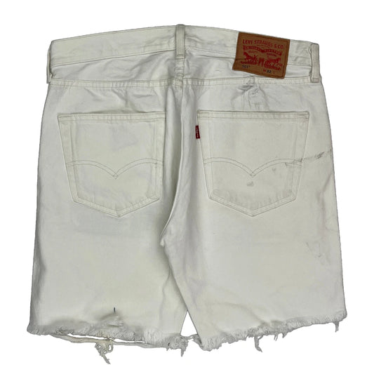 Levis Denim Shorts - 33W US 10 White Cotton