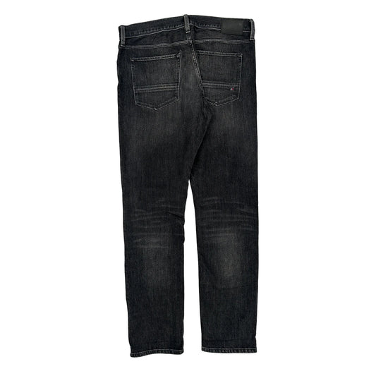 Tommy Hilfiger Slim Fit Jeans - 34W 33L Black Cotton Blend