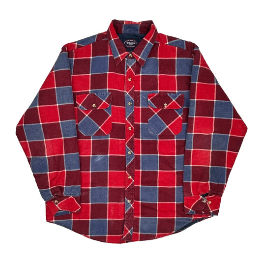 Williams Bay Checked Flannel Shirt - 2XL Red Cotton Blend