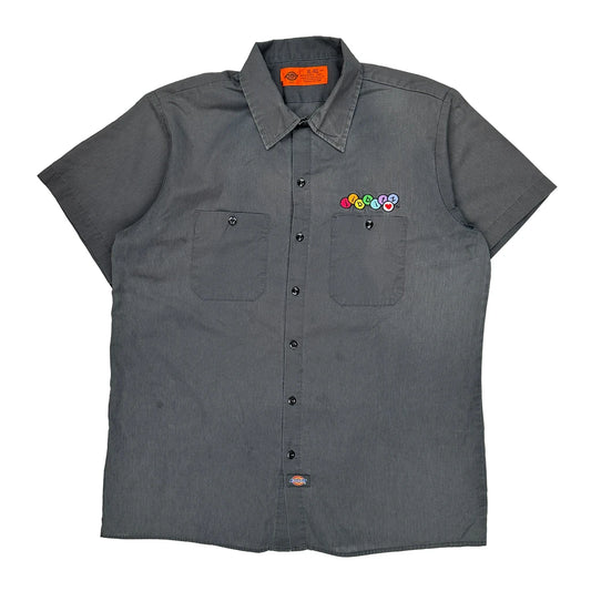 Skull And Crossbones Dickies Graphic Short Sleeve Shirt - XL Grey Polyester Blend