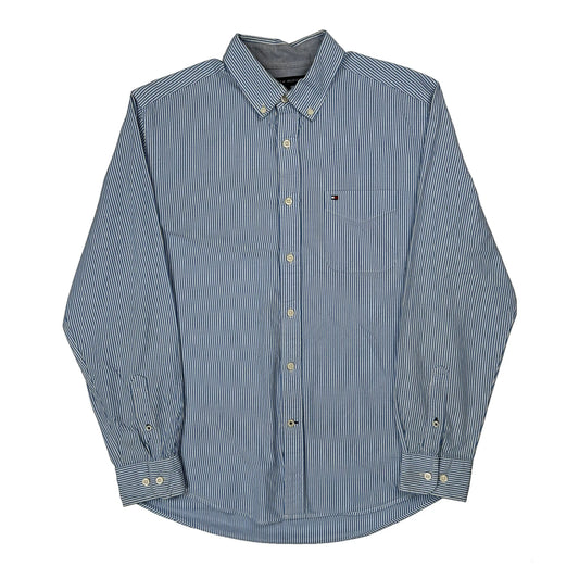 Tommy Hilfiger Striped Shirt - Medium Blue Cotton