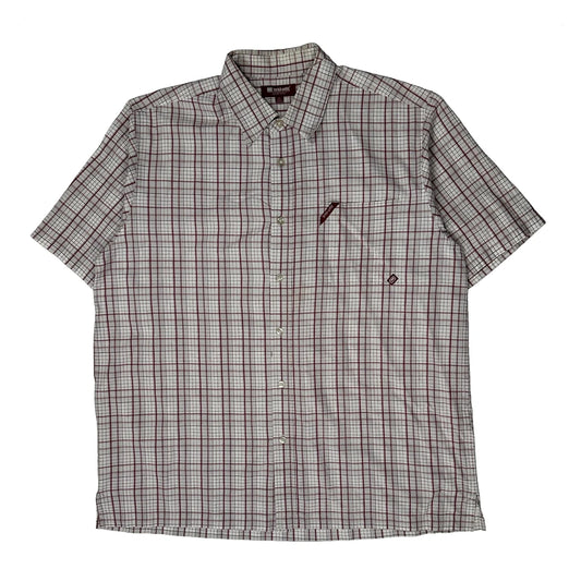 Vintage Ecko Unltd Checked Short Sleeve Shirt - XL White Cotton