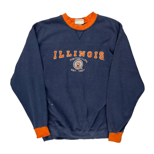 Fighting Illini Lee Sport College Sweatshirt - Large Blue Cotton