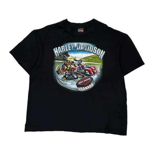 Harley-Davidson Canada Harley Davidson Graphic T-Shirt - 2XL Black Cotton