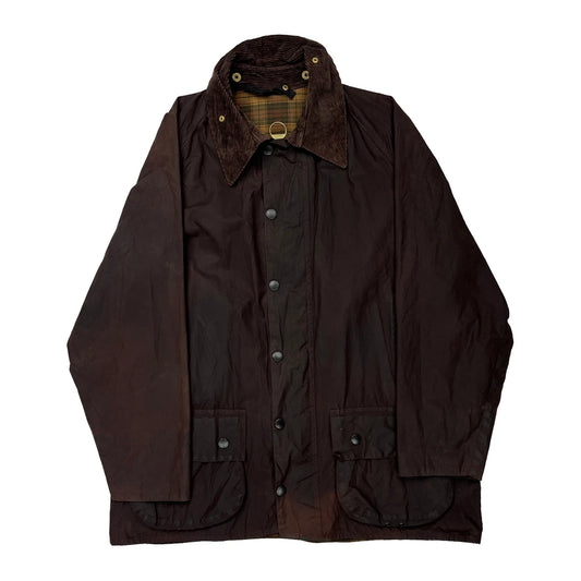 Beaufort Barbour Checked Wax Jacket - XL Brown Cotton
