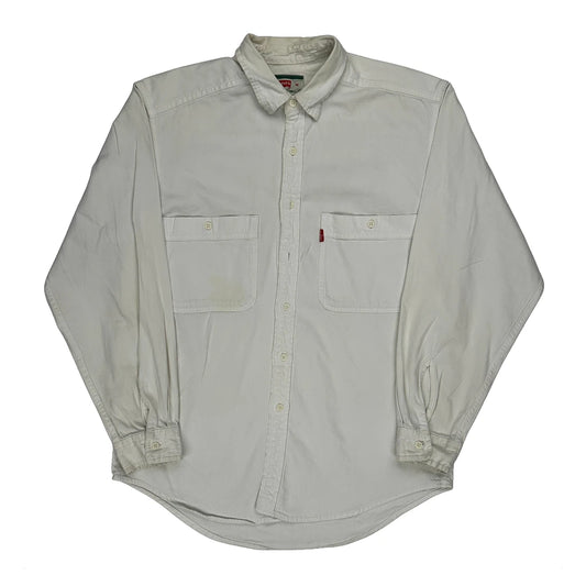 Levis Workwear Shirt - Medium White Cotton