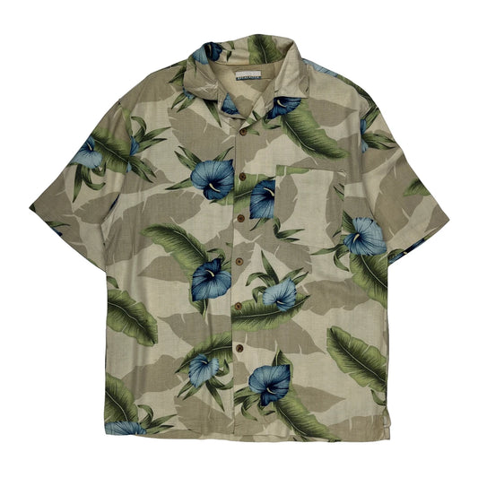 Vintage Breakwater Floral Hawaiian Shirt - Large Beige Cotton