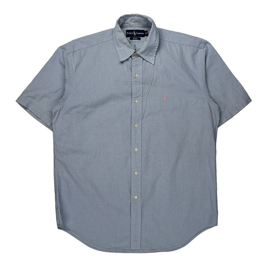 Ralph Lauren Checked Short Sleeve Shirt - Medium Blue Cotton