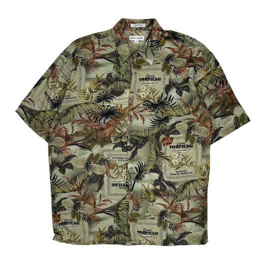 Pierre Cardin Floral Hawaiian Shirt - Large Multicoloured Viscose