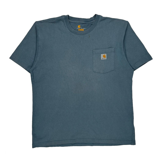 Carhartt T-Shirt - Large Blue Cotton