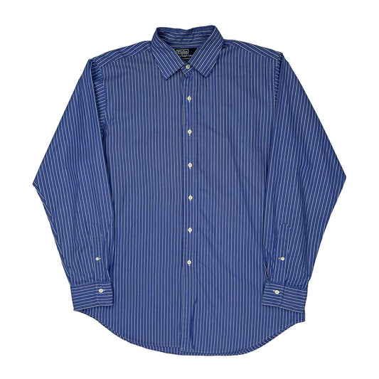 Classic Fit Polo By Ralph Lauren Striped Shirt - Large Blue Cotton