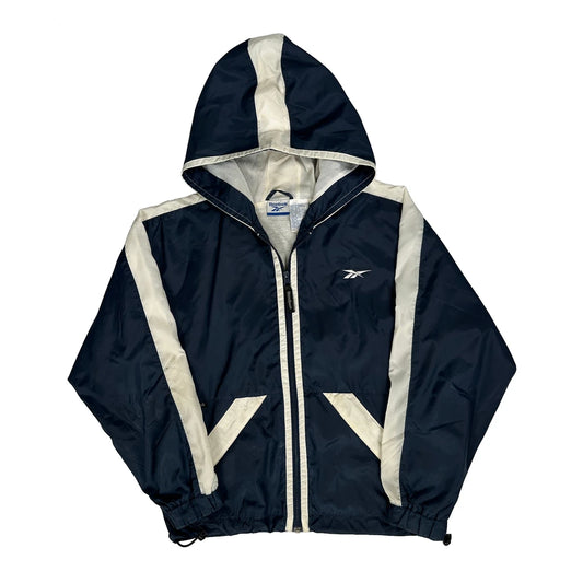 Reebok Spellout Windbreaker - Large Navy Nylon