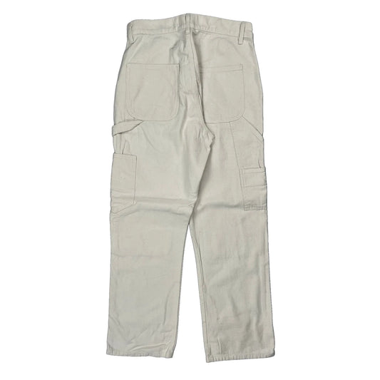 Unbranded Carpenter Trousers - 27W UK 8 Cream Cotton
