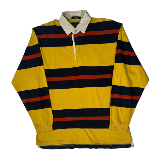 Britches Striped Rugby Shirt - Small Yellow Cotton