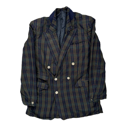 Burberry Checked Blazer - Large Multicoloured Wool