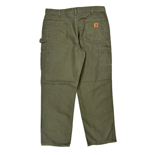 Carhartt Carpenter Trousers - 38W 32L Green Cotton