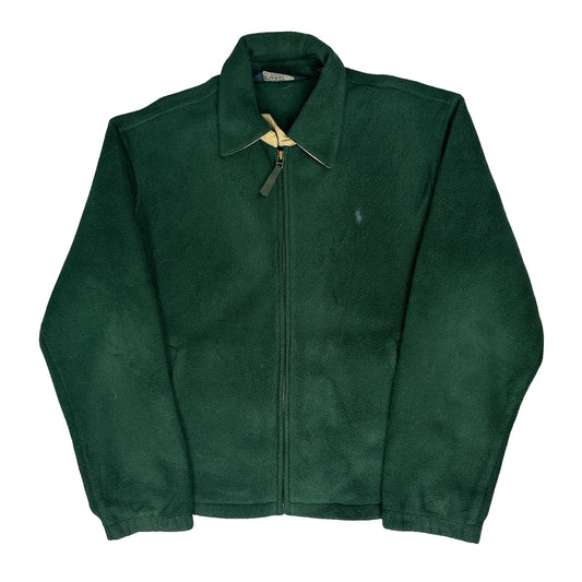 Polo By Ralph Lauren Harrington Fleece Jacket - Medium Green Polyester