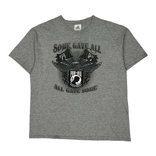 Pow-Mia Adidas Graphic T-Shirt - XL Grey Cotton