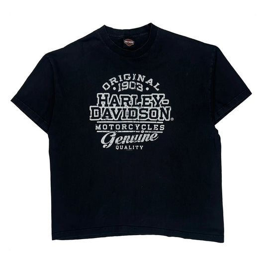 Vintage Motorcycles Harley Davidson Graphic T-Shirt - 2XL Black Cotton