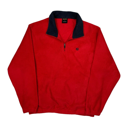Vintage Nautica 1/4 Zip - Large Red Polyester