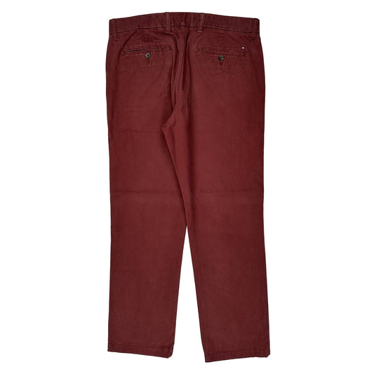 Tommy Hilfiger Chinos - 34W 30L Burgundy Cotton