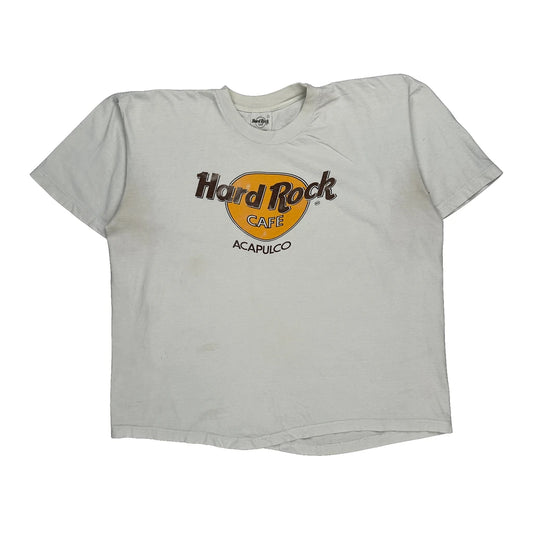 Hard Rock Cafe Graphic T-Shirt - Large White Cotton