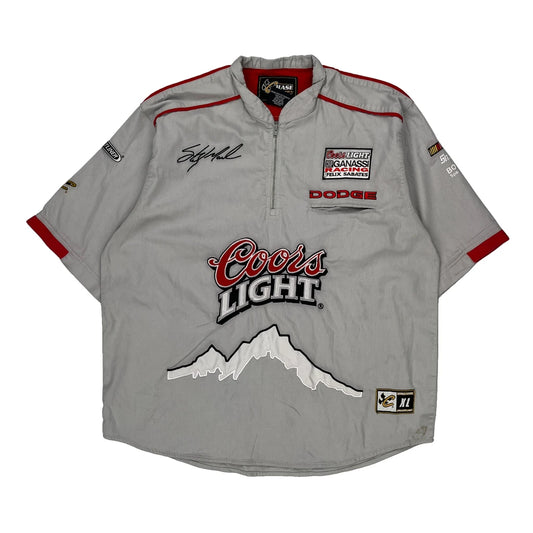 Coors Light Racing Chase Authentics Nascar Short Sleeve Shirt - XL Grey Cotton Blend