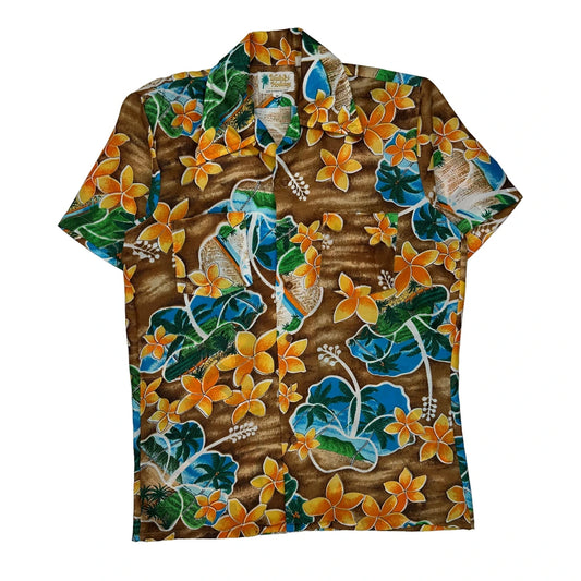 Waikiki Floral Hawaiian Shirt - Medium Multicoloured Polyester