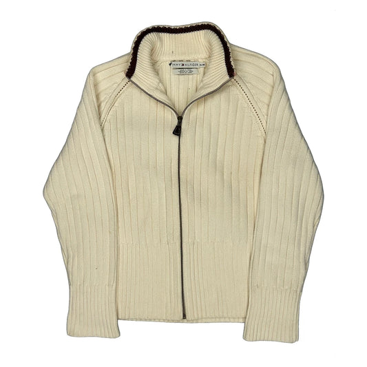 Tommy Hilfiger Zip Up - XL Cream Cotton