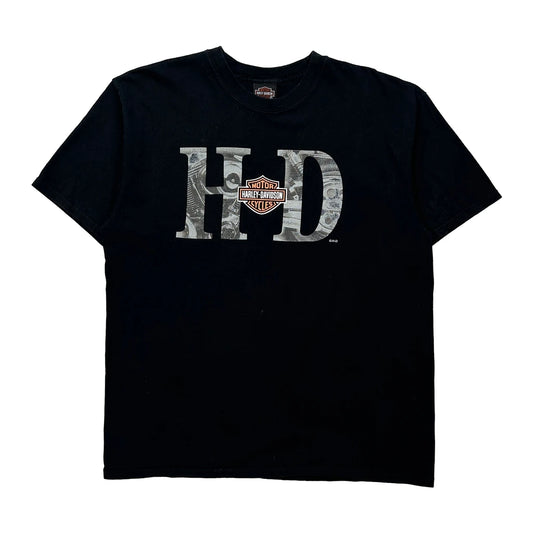 Cancun Mexico Harley Davidson Graphic T-Shirt - XL Black Cotton