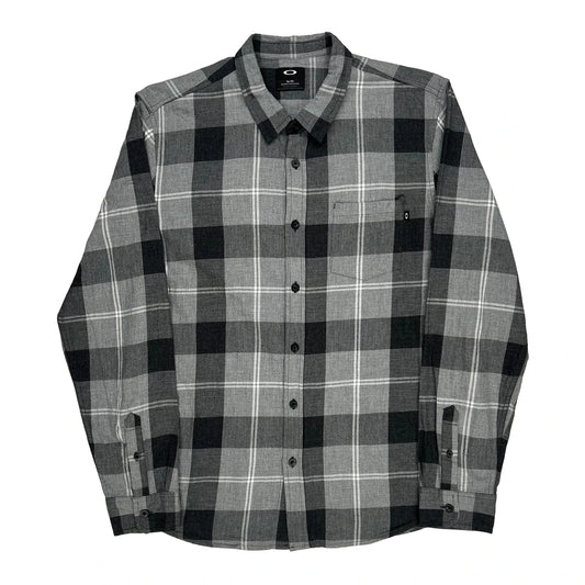 Oakley Checked Flannel Shirt - XL Gray Cotton