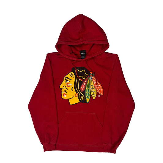 Chicago Blackhawks Adidas Hoodie - Medium Red Cotton Blend