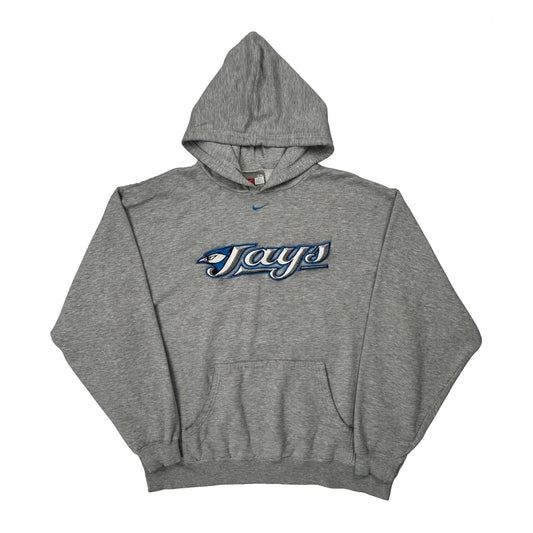 Vintage Jays Nike Spellout Hoodie - 2XL Grey Cotton