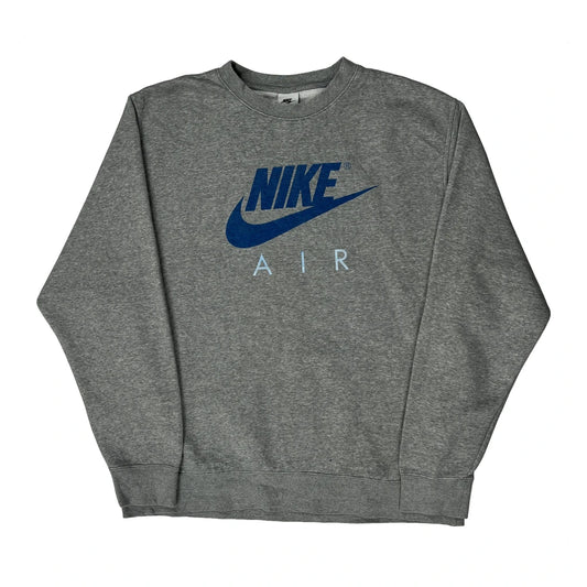 Nike Spellout Sweatshirt - XL Grey Cotton Blend
