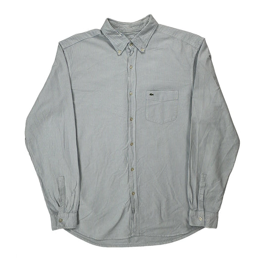 Lacoste Striped Shirt - Large Blue Cotton