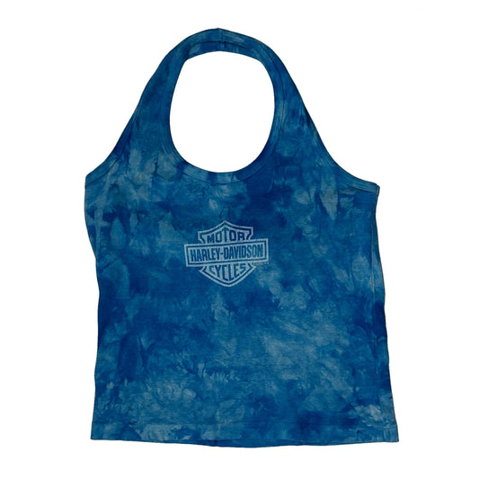 Harley Davidson Tie-Dye Vest - Large Blue Cotton