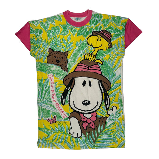 Save Our Rain Forests Snoopy Single Stitch T-Shirt - Medium Multicoloured Cotton